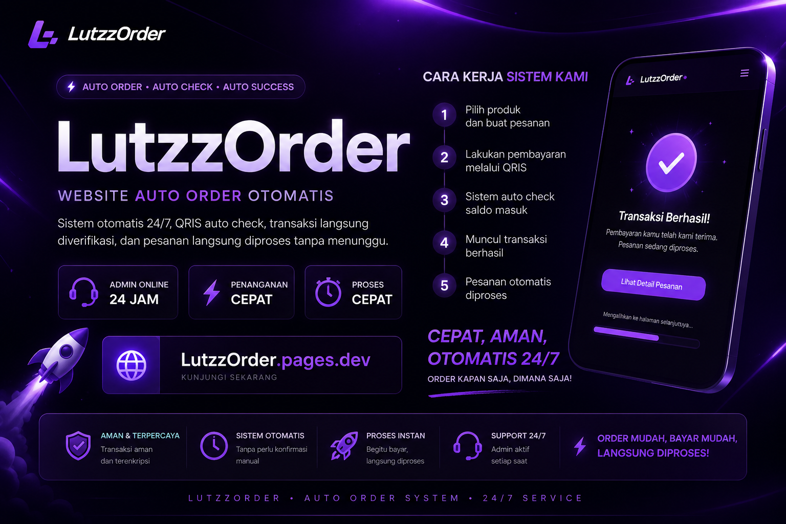 LutzzOrder — Website Auto Order Otomatis